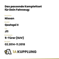 Nissan Qashqai II 5-Türer (SUV) 02.2014-11.2018 J11 BRiNK Anhängerkupplung mit JAEGER Elektrosatz
