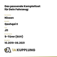 Nissan Qashqai II 5-Türer (SUV) 10.2019-06.2021 J11 BRiNK Anhängerkupplung mit JAEGER Elektrosatz