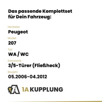 Peugeot 207 3/5-Türer (Fließheck) 05.2006-04.2012 WA / WC BRiNK Anhängerkupplung mit JAEGER Elektrosatz