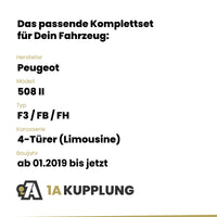 Peugeot 508 II 4-Türer (Limousine) ab 01.2019 F3 / FB / FH BRiNK Anhängerkupplung mit JAEGER Elektrosatz