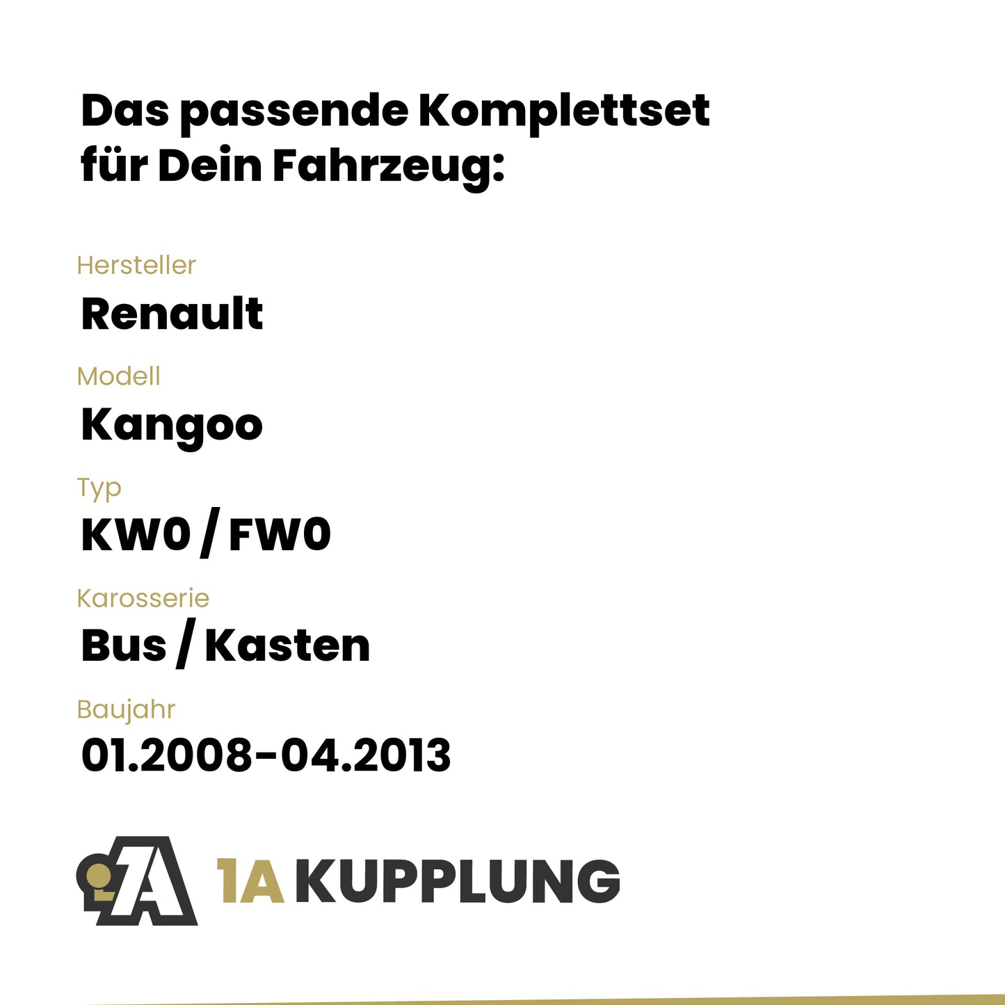 Renault Kangoo Bus / Kasten 01.2008-04.2013 KW0 / FW0 BRiNK Anhängerkupplung mit JAEGER Elektrosatz