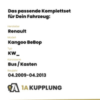 Renault Kangoo BeBop Bus / Kasten 04.2009-04.2013 KW_ BRiNK Anhängerkupplung mit JAEGER Elektrosatz