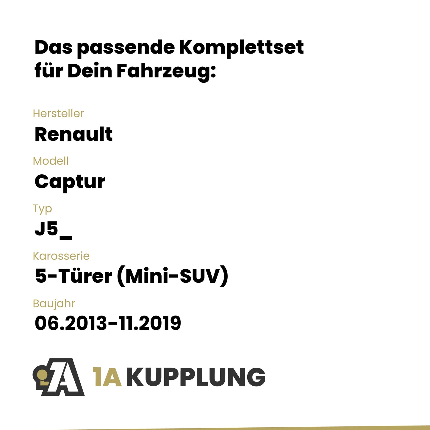 Renault Captur 5-Türer (Mini-SUV) 06.2013-11.2019 J5_ ORIS Anhängerkupplung mit JAEGER Elektrosatz