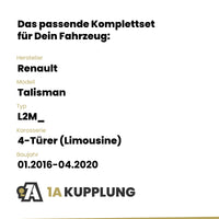 Renault Talisman 4-Türer (Limousine) 01.2016-04.2020 L2M_ ORIS Anhängerkupplung mit JAEGER Elektrosatz