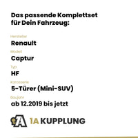Renault Captur 5-Türer (Mini-SUV) 12.2019-06.2024 HF ORIS Anhängerkupplung mit JAEGER Elektrosatz