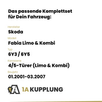 Skoda Fabia Limo & Kombi 4/5-Türer (Limo & Kombi) 01.2001-03.2007 6Y3 / 6Y5 ORIS Anhängerkupplung mit JAEGER Elektrosatz
