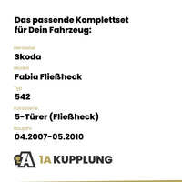 Skoda Fabia Fließheck 5-Türer (Fließheck) 04.2007-05.2010 542 ORIS Anhängerkupplung mit JAEGER Elektrosatz