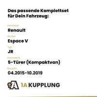 Renault Espace V 5-Türer (Kompaktvan) 04.2015-10.2019 JR Westfalia-Automotive mit JAEGER Elektrosatz