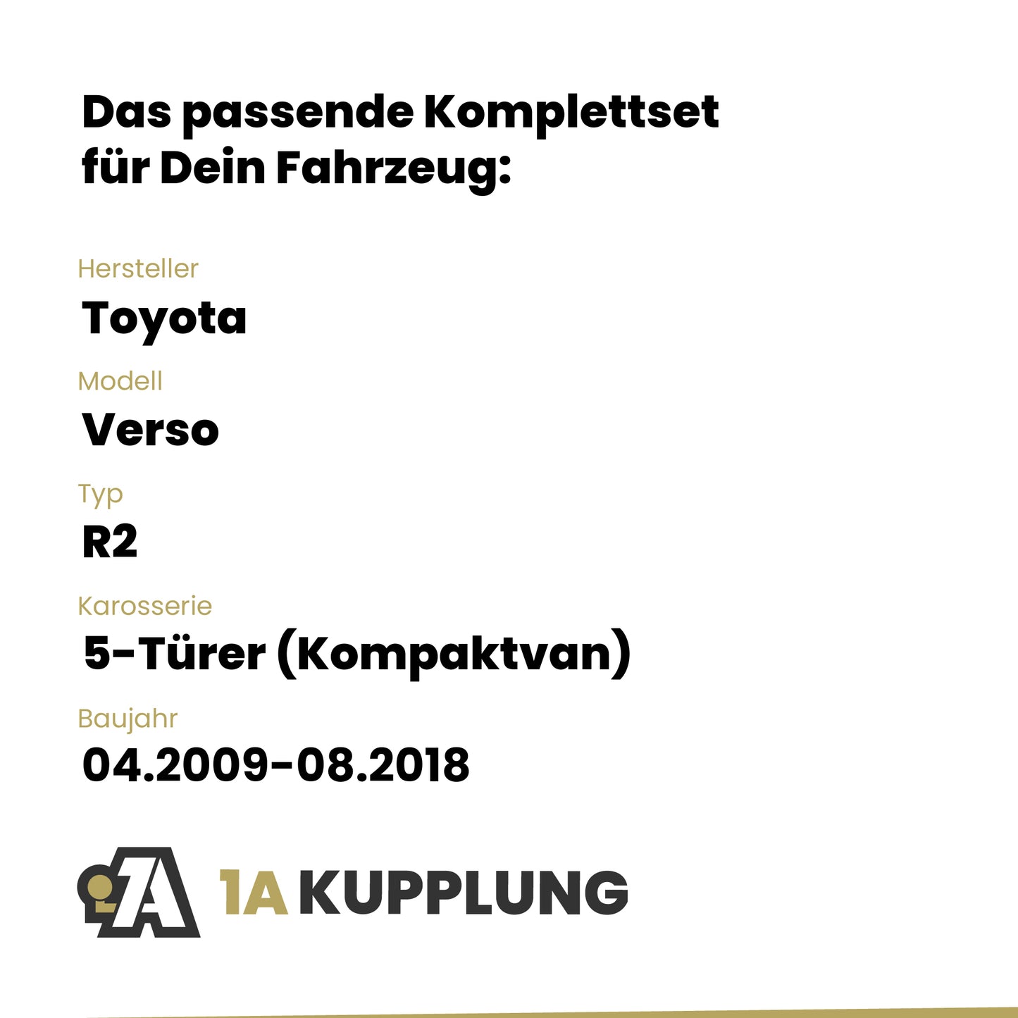 Toyota Verso 5-Türer (Kompaktvan) 04.2009-08.2018 R2 Westfalia-Automotive mit JAEGER Elektrosatz