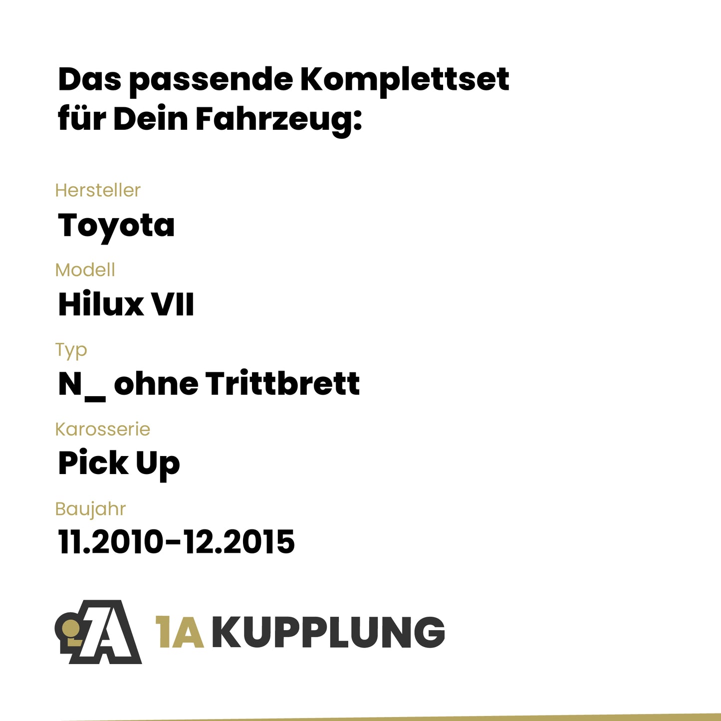 Toyota Hilux VII Pick Up 11.2010-12.2015 N_ ohne Trittbrett Westfalia-Automotive mit JAEGER Elektrosatz