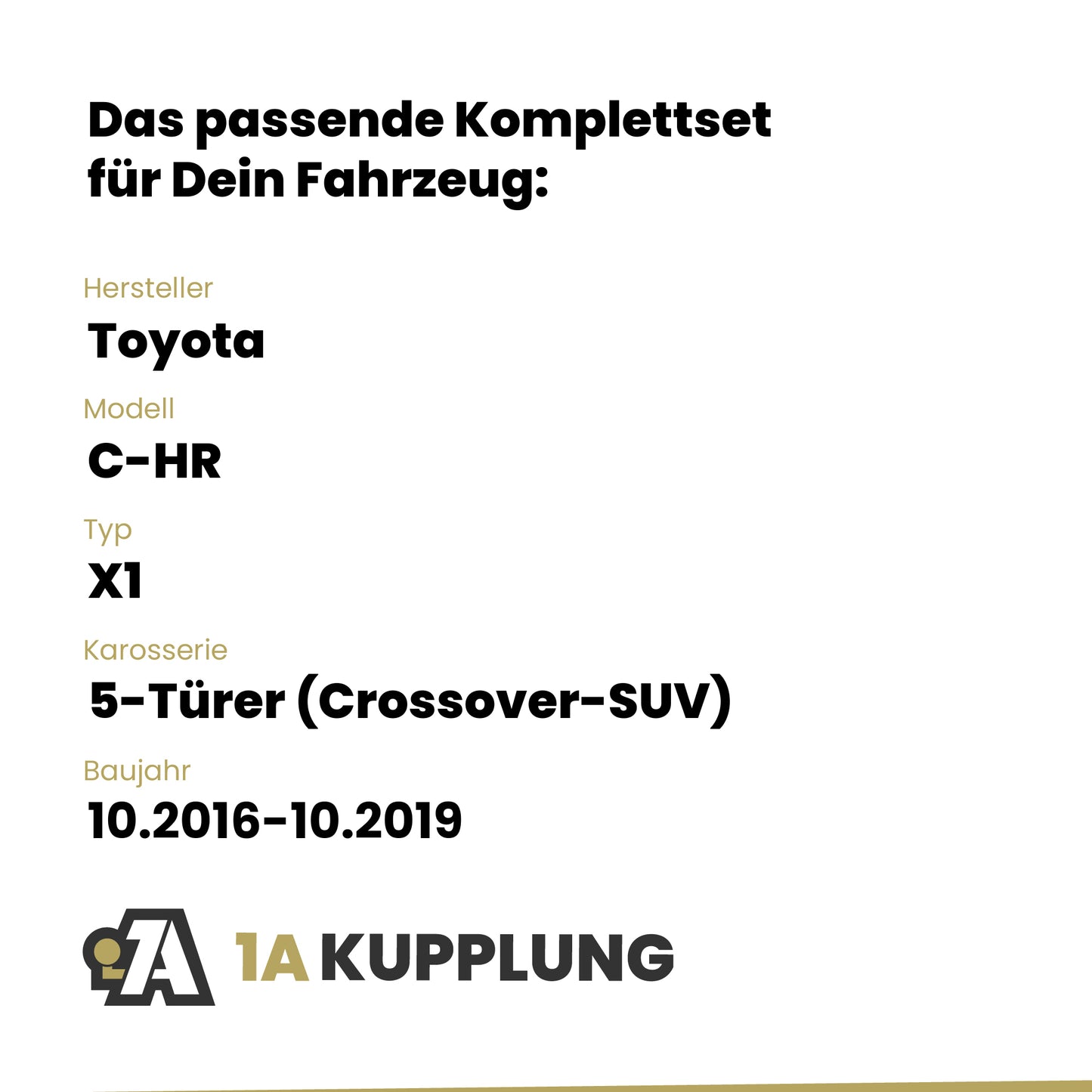 Toyota C-HR 5-Türer (Crossover-SUV) 10.2016-10.2019 X1 Westfalia-Automotive mit JAEGER Elektrosatz
