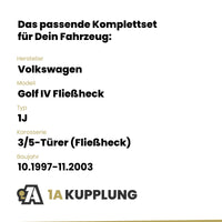 VW Golf IV Fließheck 3/5-Türer (Fließheck) 10.1997-11.2003 1J Westfalia-Automotive mit JAEGER Elektrosatz