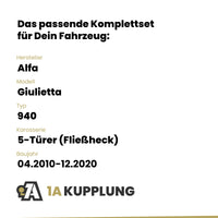 Alfa Giulietta 5-Türer (Fließheck) 04.2010-12.2020 940 BRiNK Anhängerkupplung mit JAEGER Elektrosatz