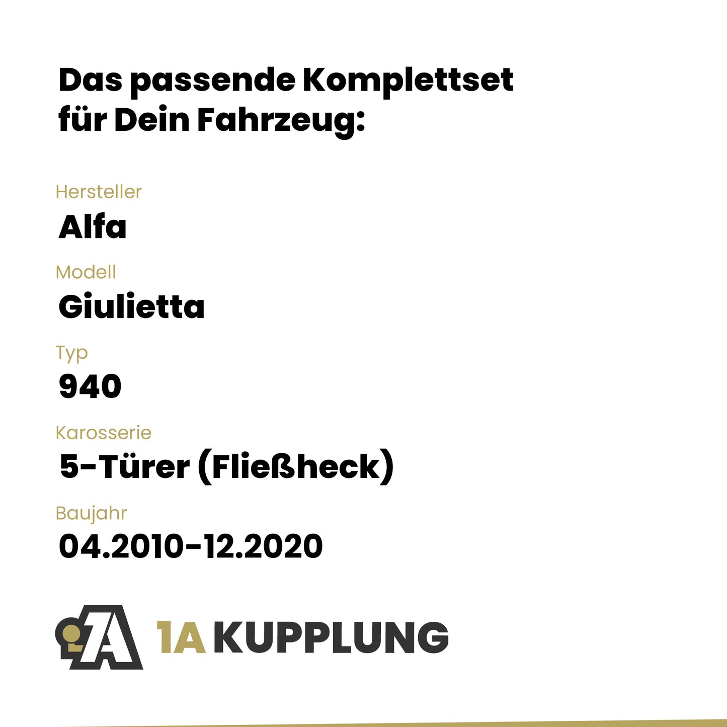 Alfa Giulietta 5-Türer (Fließheck) 04.2010-12.2020 940 BRiNK Anhängerkupplung mit JAEGER Elektrosatz