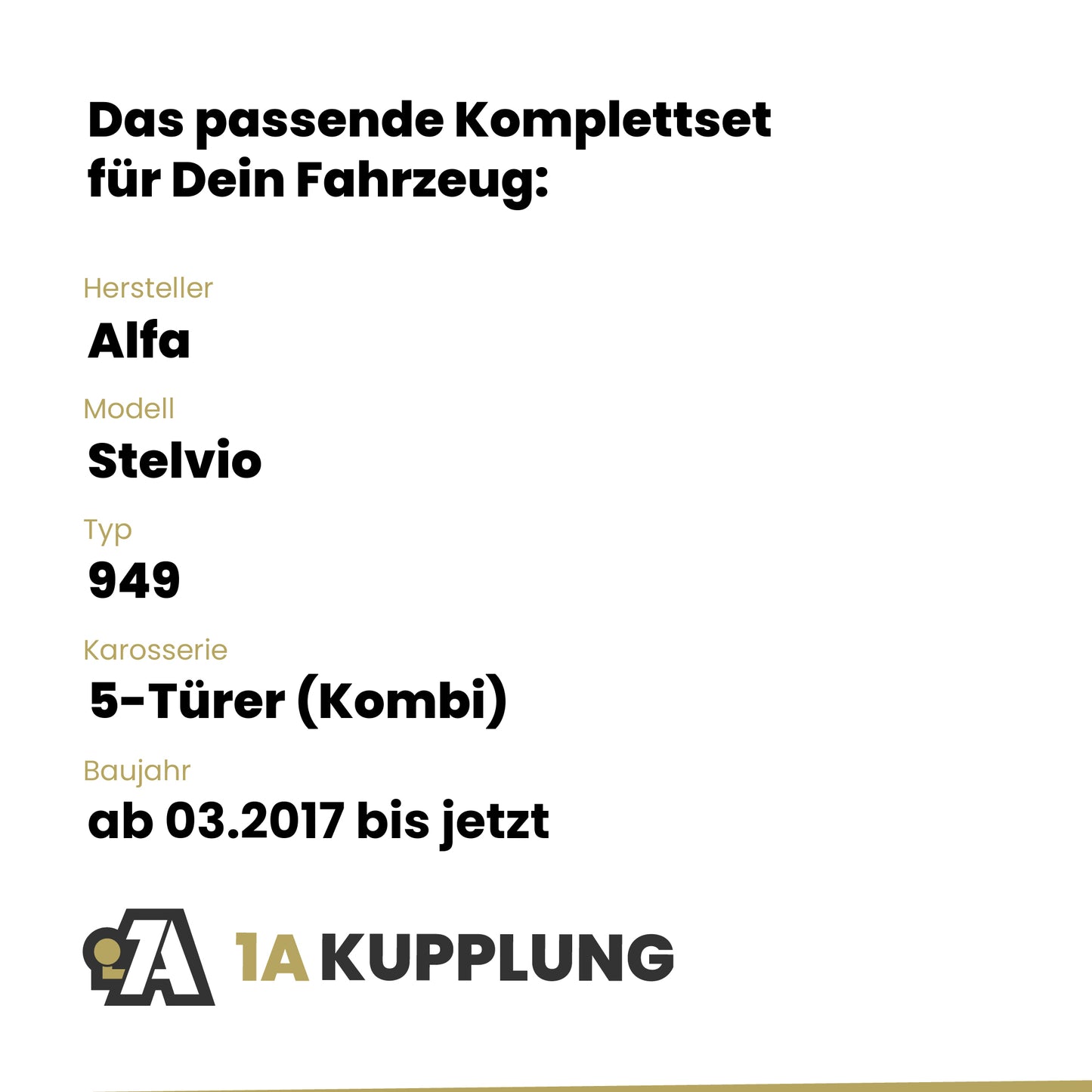 Alfa Stelvio 5-Türer (Kombi) ab 03.2017 949 BRiNK Anhängerkupplung mit JAEGER Elektrosatz