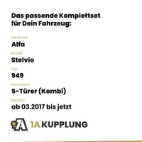 Alfa Stelvio 5-Türer (Kombi) ab 03.2017 949 BRiNK Anhängerkupplung mit JAEGER Elektrosatz