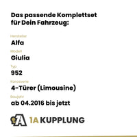 Alfa Giulia 4-Türer (Limousine) ab 04.2016 952 BRiNK Anhängerkupplung mit JAEGER Elektrosatz