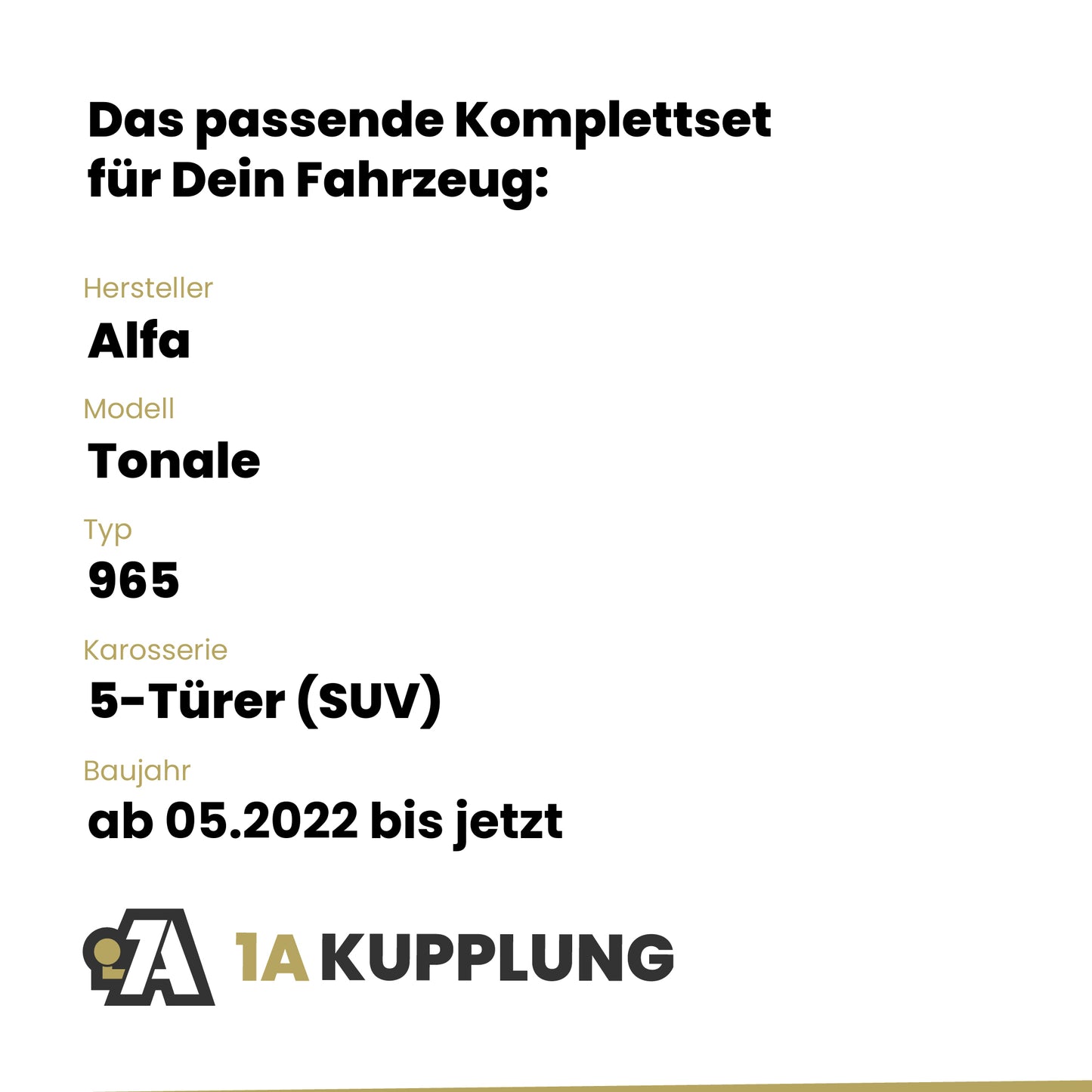 Alfa Tonale 5-Türer (SUV) ab 05.2022 965 BRiNK Anhängerkupplung mit JAEGER Elektrosatz