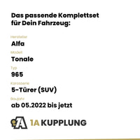 Alfa Tonale 5-Türer (SUV) ab 05.2022 965 BRiNK Anhängerkupplung mit JAEGER Elektrosatz