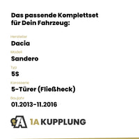 Dacia Sandero 5-Türer (Fließheck) 01.2013-11.2016 5S BRiNK Anhängerkupplung mit JAEGER Elektrosatz