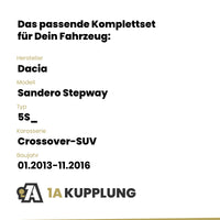 Dacia Sandero Stepway Crossover-SUV 01.2013-11.2016 5S_ BRiNK Anhängerkupplung mit JAEGER Elektrosatz