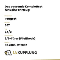 Peugeot 307 3/5-Türer (Fließheck) 07.2005-12.2007 3A/C BRiNK Anhängerkupplung mit JAEGER Elektrosatz