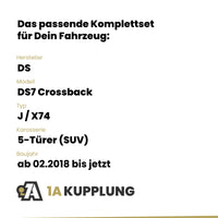 DS DS7 Crossback 5-Türer (SUV) ab 02.2018 J / X74 BRiNK Anhängerkupplung mit JAEGER Elektrosatz