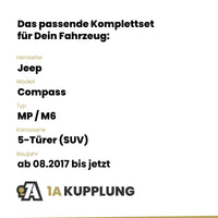 Jeep Compass 5-Türer (SUV) ab 08.2017 MP / M6 BRiNK Anhängerkupplung mit JAEGER Elektrosatz