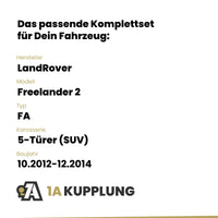 LandRover Freelander 2 5-Türer (SUV) 10.2012-12.2014 FA BRiNK Anhängerkupplung mit JAEGER Elektrosatz