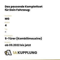 MG 4 5-Türer (Kombilimousine) 09.2022-06.2023 - BRiNK Anhängerkupplung mit JAEGER Elektrosatz