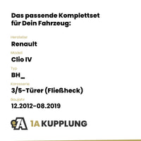 Renault Clio IV 3/5-Türer (Fließheck) 12.2012-08.2019 BH_ BRiNK Anhängerkupplung mit JAEGER Elektrosatz