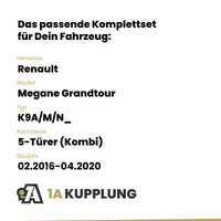 Renault Megane Grandtour 5-Türer (Kombi) 02.2016-04.2020 K9A/M/N_ BRiNK Anhängerkupplung mit JAEGER Elektrosatz