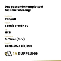 Renault Scenic E-tech EV 5-Türer (SUV) ab 05.2024 HCB BRiNK Anhängerkupplung mit JAEGER Elektrosatz