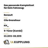 Renault Clio Grandtour 5-Türer (Kombi) 03.2013-08.2019 KH_ BRiNK Anhängerkupplung mit JAEGER Elektrosatz