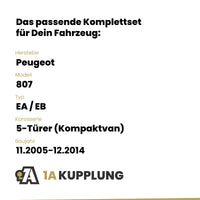 Peugeot 807 5-Türer (Kompaktvan) 11.2005-12.2011 EA / EB BRiNK Anhängerkupplung mit JAEGER Elektrosatz