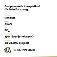 Renault Clio V 3/5-Türer (Fließheck) ab 08.2019 BF_ BRiNK Anhängerkupplung mit JAEGER Elektrosatz