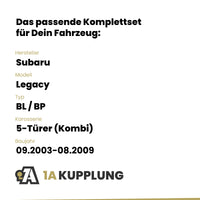 Subaru Legacy 5-Türer (Kombi) 09.2003-08.2009 BL / BP BRiNK Anhängerkupplung mit JAEGER Elektrosatz