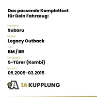 Subaru Legacy Outback 5-Türer (Kombi) 09.2009-03.2015 BM / BR BRiNK Anhängerkupplung mit JAEGER Elektrosatz