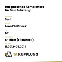 Seat Leon Fließheck 5-Türer (Fließheck) 11.2012-05.2014 5F1 BRiNK Anhängerkupplung mit JAEGER Elektrosatz