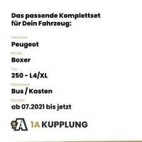 Peugeot Boxer Bus / Kasten 07.2021-06.2024 250 - L4/XL BRiNK Anhängerkupplung mit JAEGER Elektrosatz