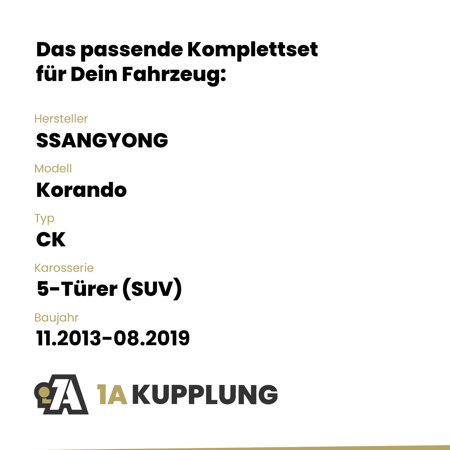 SSANGYONG Korando 5-Türer (SUV) 11.2013-08.2019 CK BRiNK Anhängerkupplung mit JAEGER Elektrosatz