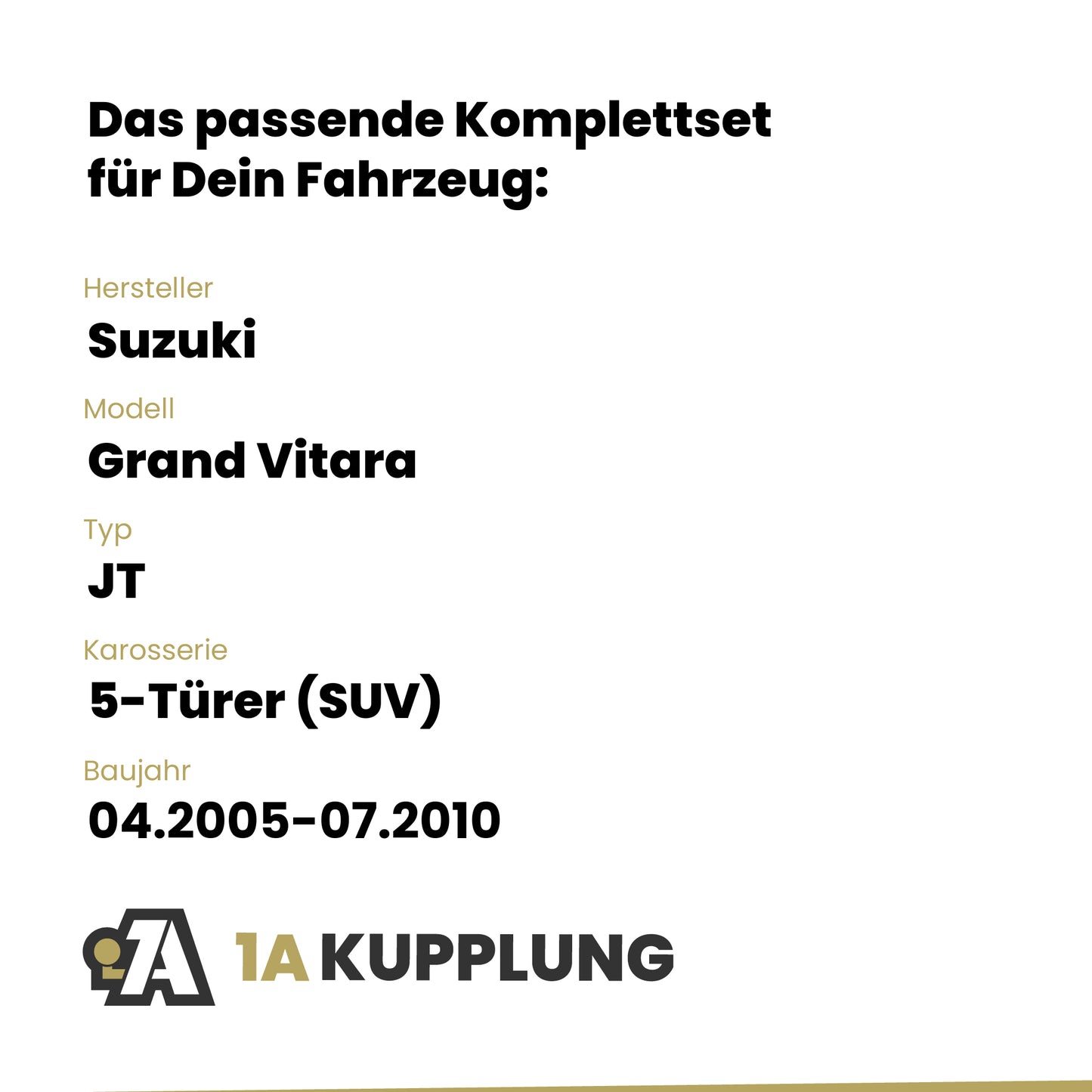 Suzuki Grand Vitara 5-Türer (SUV) 04.2005-07.2010 JT BRiNK Anhängerkupplung mit JAEGER Elektrosatz