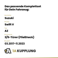 Suzuki Swift V 3/5-Türer (Fließheck) 03.2017-11.2023 AZ BRiNK Anhängerkupplung mit JAEGER Elektrosatz