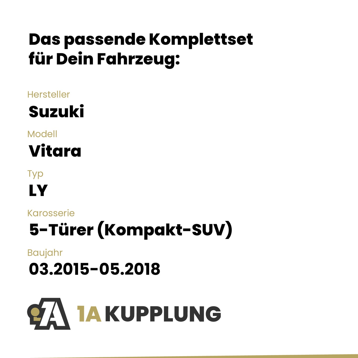 Suzuki Vitara 5-Türer (Kompakt-SUV) 03.2015-05.2018 LY BRiNK Anhängerkupplung mit JAEGER Elektrosatz