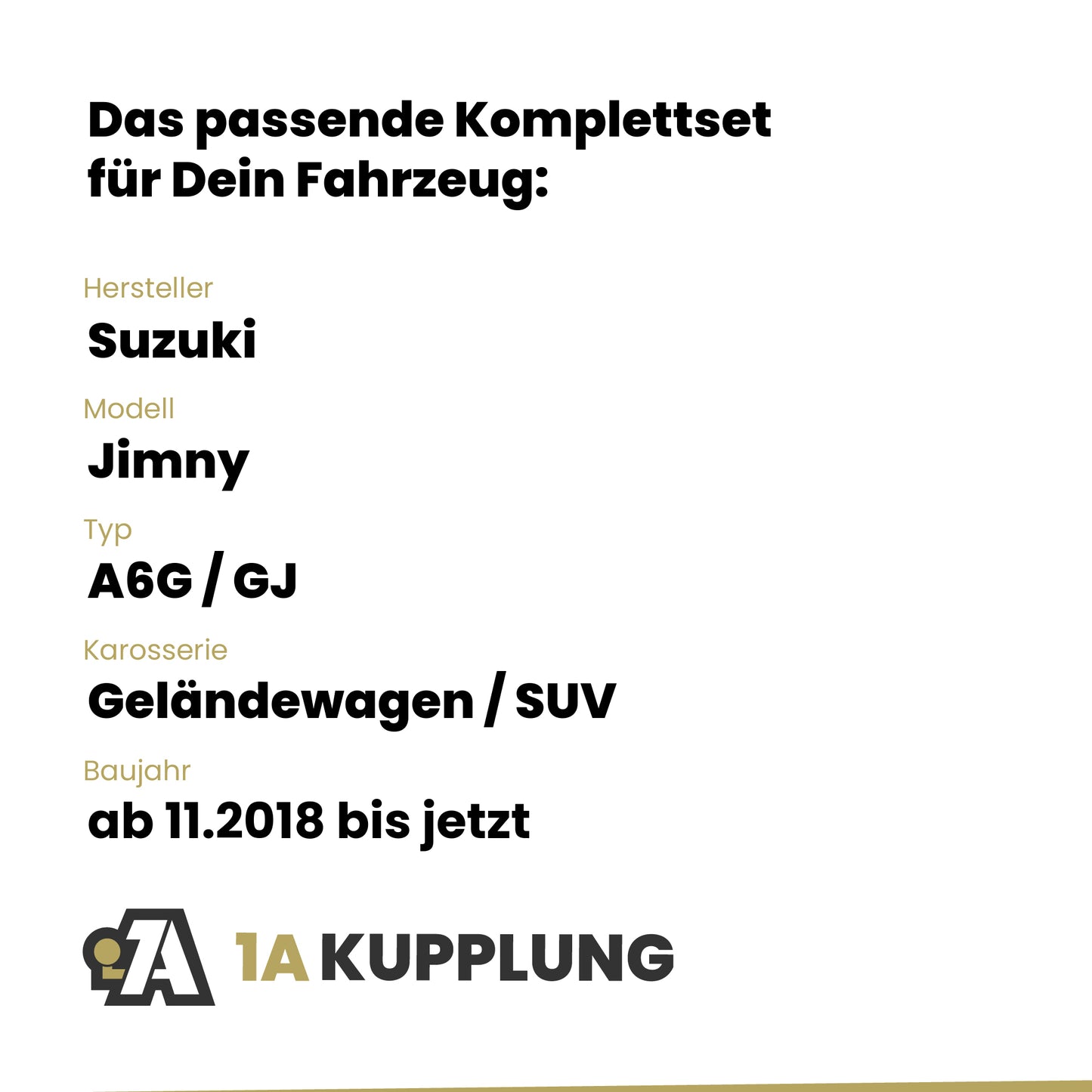 Suzuki Jimny Geländewagen / SUV ab 11.2018 A6G / GJ BRiNK Anhängerkupplung mit JAEGER Elektrosatz