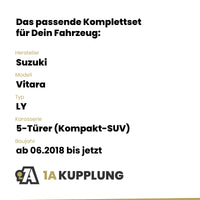 Suzuki Vitara 5-Türer (Kompakt-SUV) ab 06.2018 LY BRiNK Anhängerkupplung mit JAEGER Elektrosatz