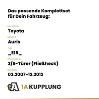 Toyota Auris 3/5-Türer (Fließheck) 03.2007-12.2012 _E15_ BRiNK Anhängerkupplung mit JAEGER Elektrosatz