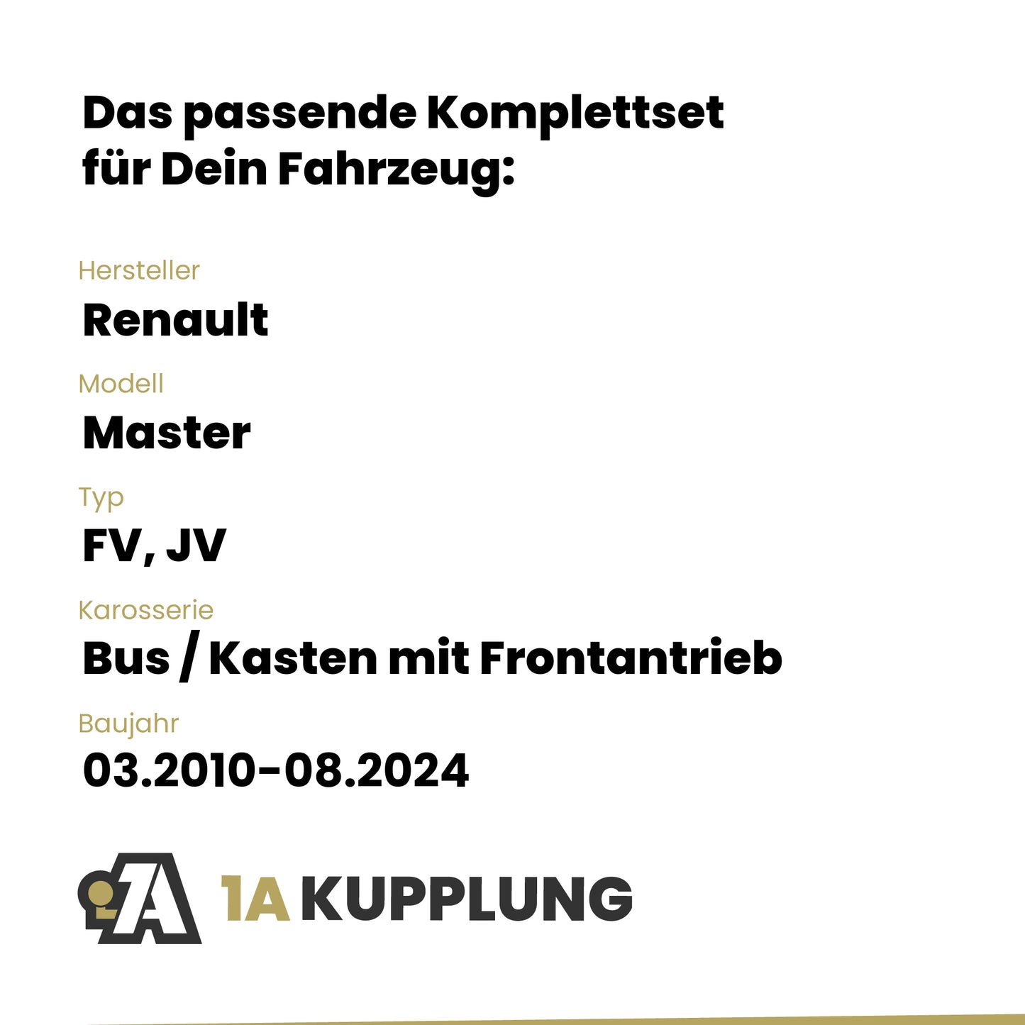 Renault Master Bus / Kasten mit Frontantrieb 03.2010-08.2024 FV, JV BRiNK Anhängerkupplung mit JAEGER Elektrosatz