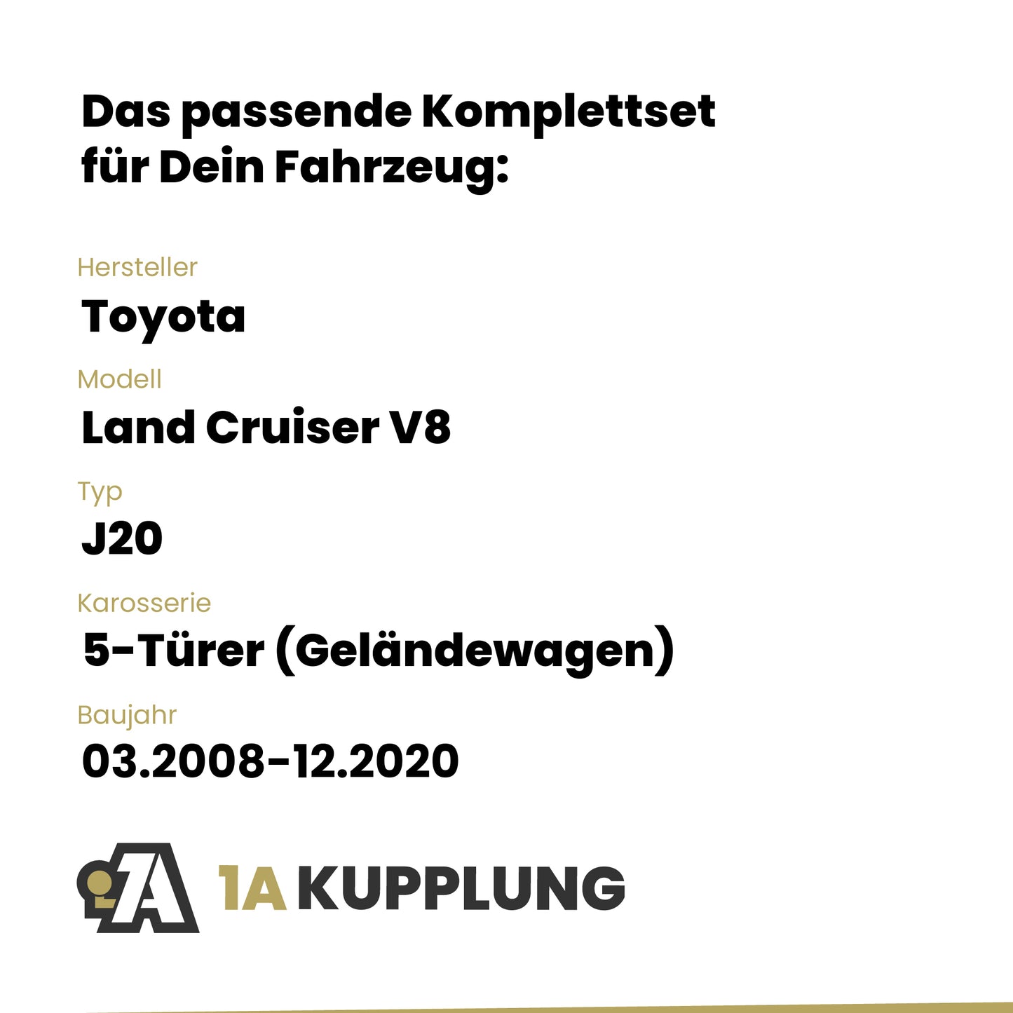 Toyota Land Cruiser V8 5-Türer (Geländewagen) 03.2008-12.2020 J20 BRiNK Anhängerkupplung mit JAEGER Elektrosatz