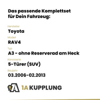 Toyota RAV4 5-Türer (SUV) 03.2006-02.2013 A3 - ohne Reserverad am Heck BRiNK Anhängerkupplung mit JAEGER Elektrosatz